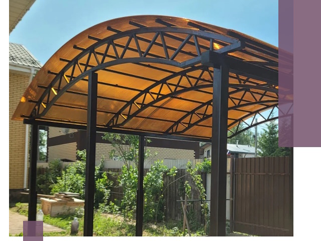 Изготовление навесов под ключ в Устях-Лабинске из качественных материалов