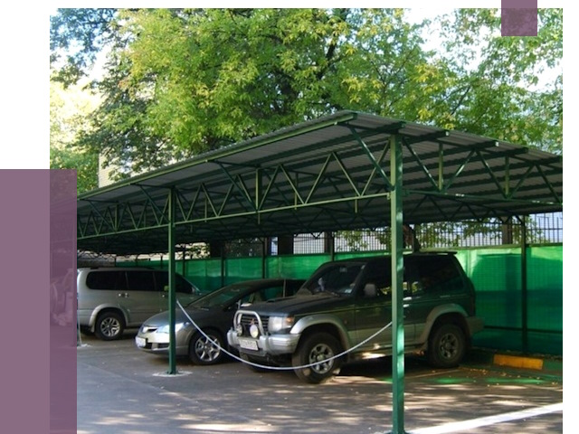 Навесы для парковки в Устях-Лабинске от 80196 руб. заказать | ПРОЛЁТ-Улб