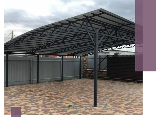 Металлические навесы под ключ в Устях-Лабинске — изготовление и монтаж