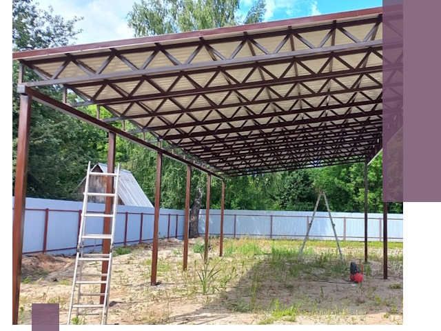 Односкатные навесы под ключ в Устях-Лабинске — изготовление и монтаж