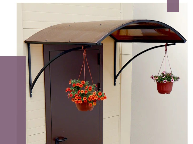 Козырьки над входом в Устях-Лабинске от 14813 руб.  | ПРОЛЁТ-Улб