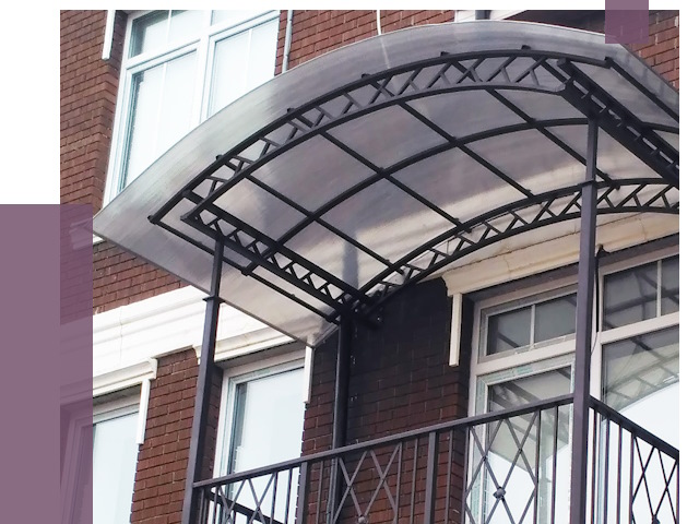 Козырьки над балконом в Устях-Лабинске от 8633 руб. | ПРОЛЁТ-Улб