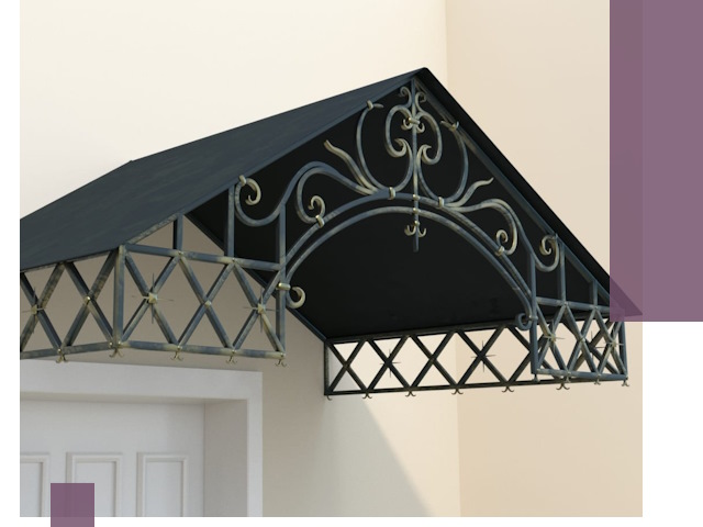 Двускатные металлические козырьки под ключ в Устях-Лабинске